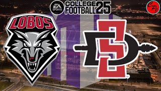 New Mexico vs San Diego State Week 11 Mountain West College Football 25 SIM [upl. by Wenger]