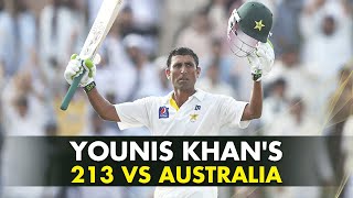 Younis Khans Splendid 213 vs Australia  Highlights of his Knock in 2014  PCB [upl. by Ahsima]