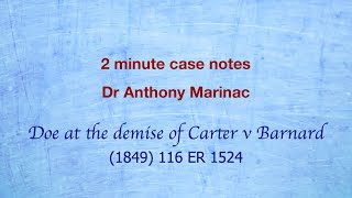 Doe d Carter v Barnard Adverse Possession [upl. by Esihcoc]