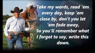 George Strait Write This Down with Lyrics [upl. by Bibi623]