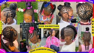 50 Kids Hairstyles for Girls kids Cornrow Braids Hairstyles kids Natural braids hairstyle Hairdo [upl. by Torrey]