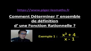 Domaine de définition d une Fonction Rationnelle   x²  4    x  1   Pigerlesmaths [upl. by Emeric]