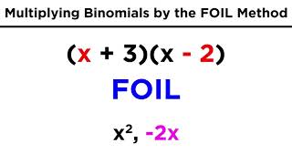 Multiplying Binomials by the FOIL Method [upl. by Htessil]