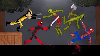 SpiderMan Deadpool and Wolverine vs Melon Playground in People Playground [upl. by Islek830]