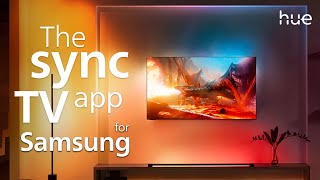 Experience smart Lighting with the Hue Sync TV App on Samsung QLED TVs [upl. by Ahsenot892]