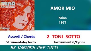 AMOR MIO Mina Karaoke  2 Toni Sotto  StrumentaleTesto [upl. by Sikes]