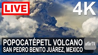 🔴 Live Now 247 Erupting Popocatépetl Volcano from San Pedro Benito Juárez Mexico in 4K Ultra HD [upl. by Anik]