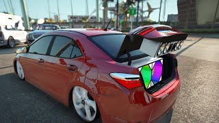 Unha Pintada Quatro Enganados Com Grave  Corolla com leds som de mala Gta 6 Mod [upl. by Enelrihs687]