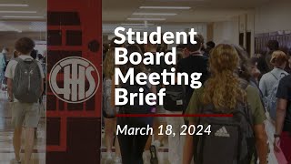 LTHS Student Board Meeting Brief  March 2024 [upl. by Geaghan393]