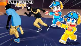 PEGAPEGA NO PARKOUR DO ROOFTOPS amp ALLEYS  Brancoala Games [upl. by Ahseket]