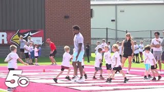 Treylon Burks and KJ Jefferson host youth football camp in Farmington [upl. by Iron590]