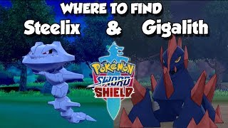 Where to find  catch Steelix and Gigalith in Pokemon Sword and Shield [upl. by Apostles27]