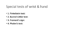 Special tests of wrist amp handWRIST AND HAND [upl. by Bundy218]