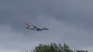 Next Asiana Airlines A380 HL7640  Missed Approach to Hamburg Finkenwerder [upl. by Ecyor310]