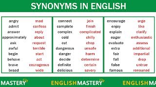 Learn 150 Common Synonyms Words in English to Improve your Vocabulary [upl. by Dine]