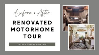 RV Before and After Renovated Motorhome Tour  Rustic RV Interior [upl. by Yecal499]