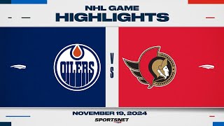 NHL Highlights  Oilers vs Senators  November 19 2024 [upl. by Hallett]