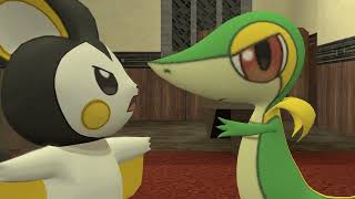 SFMPokemonBobs Burgers Emolga and Snivy Argue [upl. by Ahsertal627]