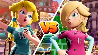 Mario Strikers Battle League  Peach Vs Rosalina Hard CPU [upl. by Fatsug]