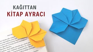 Kağıttan Kitap Ayracı Yapımı Origami Çiçekli Kitap Ayracı Nasıl Yapılır [upl. by Cassi783]