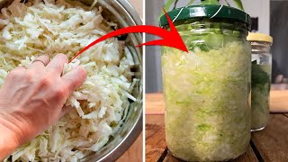 How to Make Probiotic Fermented Sauerkraut With Only 2 Ingredients [upl. by Ynattib]