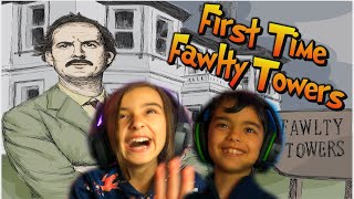 FAWLTY TOWERS  KIDS 1ST REACTIONS  BASIL FAWLTY 😂🤣 funny classiccomedy comedy funnykids [upl. by Eiuqram]