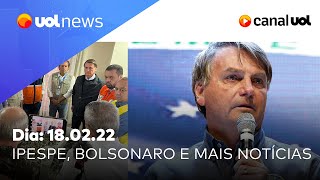 Bolsonaro em Petrópolis pesquisa Ipespe evangélicos e eleições Sergio Moro e mais  UOL News [upl. by Ahseiym27]