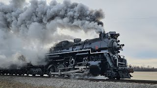 Chasing the Pere Marquette 1225 North Pole Express to Ashley MI 11252023 [upl. by Darla]