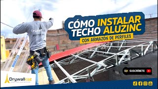 🔥⚡️ Como INSTALAR techo de ALUZINC TR4 O TR5 en Perfiles de DRYWALL facil diy creative drywall [upl. by Nylirac]