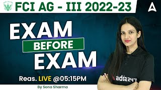 FCI AG 3 202223  EXAM BEFORE EXAM by Sona Sharma [upl. by Radack359]