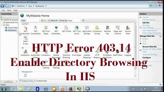 Enable Directory Browsing In IIS HTTP Error 40314The Web server is configured to not list [upl. by Gilleod]