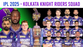 IPL 2025  Kolkata Knight Riders Squad  KKR Full Squad 2025  KKR New squad 2025  KKR Players 2025 [upl. by Elboa]