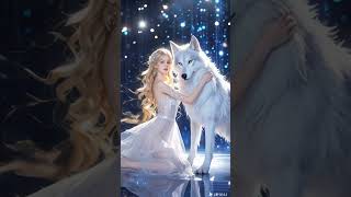 A woman performs a fusion with theSiberian White Wolf on AGT americagottalent magic [upl. by Stetson]