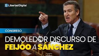 Demoledor discurso de Feijóo contra Sánchez por la DANA quotLlega tarde para cubrirse de corrupciónquot [upl. by Gyatt]