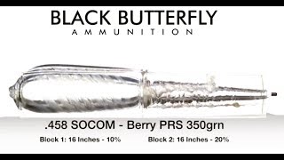 Black Butterfly Ammunition Target 458 SOCOM 350 gr Berry Plated Round Shoulder [upl. by Brieta260]