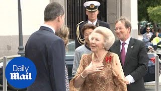 Princess Beatrix attends an exhibition in Madrid in 2016  Daily Mail [upl. by Nawor333]