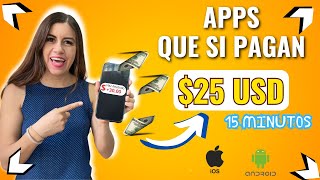 ✅Gana 25 en 15 minutos 👉 3 Aplicaciones que Pagan por Usarlas gana dinero en línea desde casa [upl. by Rosenthal]