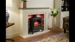 Endeavour Fires Farlington Electric Stove Suite 48’’ in Off White Surround [upl. by Lindley59]