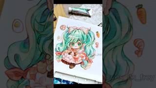 Painting Snow Miku❄️hatsunemiku vocaloid paintingprocess speedpaint watercolorpainting fanart [upl. by Esimorp]