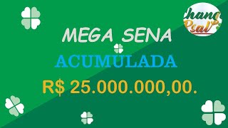 Mega sena 25 Milhões Quadrantes na tela para escolha dos palpites [upl. by Ehtyaf588]