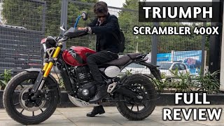 Triumph Scrambler 400X Full Detailed Review  Seat Height  On Road price [upl. by Gemma]