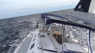 Awesome singlehanded sailing at Atlantic ocean ONE DAY PASSAGE Hunter 466 [upl. by Natsirk779]