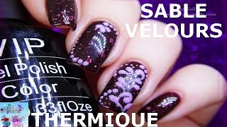 TUTO Nail Art Thermique et Sable de Velours [upl. by Ronyam]