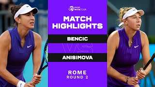 Belinda Bencic vs Amanda Anisimova  2022 Rome Round 2  WTA Match Highlights [upl. by Eninahpets]