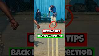 Batting tips  Back leg correction cricket battingtips battingbasics battingtechnique shorts [upl. by Bianka654]