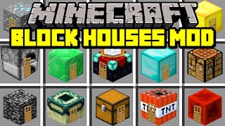 Minecraft BLOCK HOUSES MOD  SPAWN INSTANT BLOCK HOUSES IN SECONDS  Modded MiniGame [upl. by Rickart]