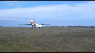 Trislander GFTSE Aurigny Take off Alderney [upl. by Adlesirk566]