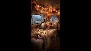 इस वैन के पिछले हिस्से में आराम से बैठें  Get comfy in the back of this van 🚌 wintervibes snow [upl. by Nnylidnarb816]