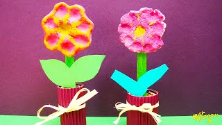 Jak zrobić kwiat z masy solnej Kwiaty dla mamy  Praca plastyczna  Flower Crafts for Preschoolers [upl. by Ibor]