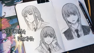 PROSES MENGGAMBAR  MAKIMA  CHAINSAW MAN TIMELAPSE [upl. by Benjamin997]